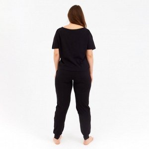 Комплект женский (футболка, брюки) MINAKU: Home comfort цвет чёрный, р-р 48