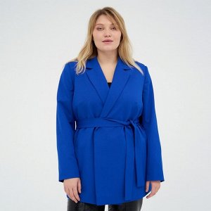 Пиджак женский с поясом MIST plus-size, цвет синий