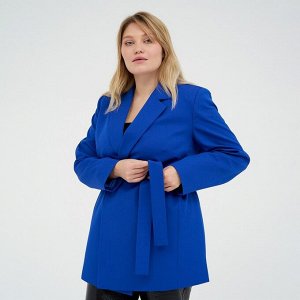 Пиджак женский с поясом MIST plus-size, цвет синий