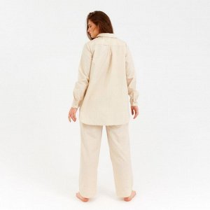 Рубашка женская MINAKU: Home collection цвет бежевый, р-р 48