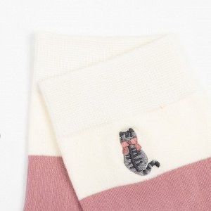 Носки женские MINAKU «Кошка», цвет розовый, размер 36-39 (23-25 см)