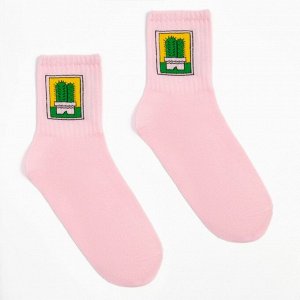 Носки женские MINAKU «Кактус», цвет розовый, (23 см)