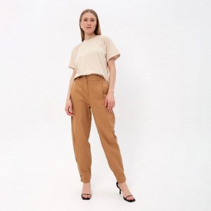 Джинсовые, брюки, женские, MINAKU:, Casual, collection, цвет, коричневый.