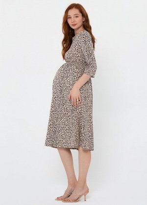 Платье "Альба" для беременных и кормящих бежевый