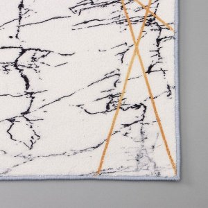 Коврик Доляна «Мрамор», 50x80 см, цвет белый