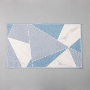 Коврик Доляна «Геометрик», 50x80 см, цвет серо-белый