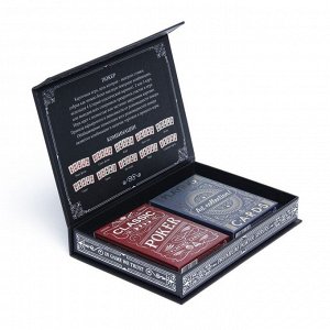 Подарочный набор 2 в 1 «Premium playing cards», 2 колоды по 54 карты