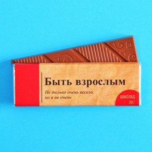 Молочный шоколад «Быть взрослым», 20 г.