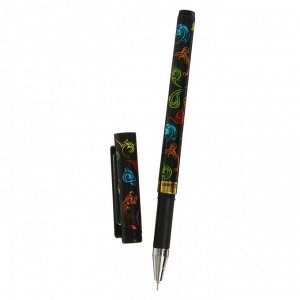 Ручка гелевая 0.5 мм, стержень чёрный, корпус с рисунком "Узоры" (штрихкод на штуке)