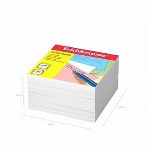 Блок бумаги для записей ErichKrause, 9x9x5 cм, белый, плотность 80 г/м2, белизна бумаги 98%, люкс