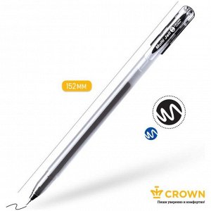 Ручка гелевая Crown Multi, стандартная, узел-игла 0,4 мм, одноразовая, чёрная