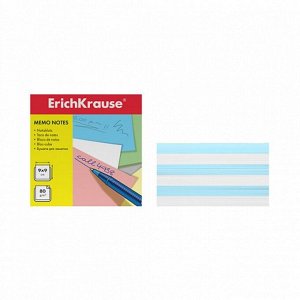 Блок бумаги для записей ErichKrause, 9 х 9 х 5 см, плотность 80 г/м2, люкс, белый/голубой