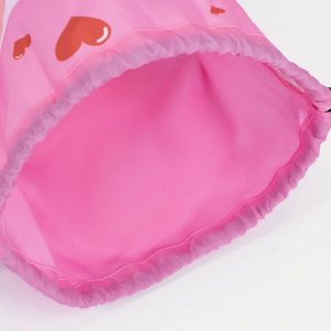 Мешки для обуви, отдел на шнурке, цвет розовый