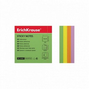 Бумага для заметок с клеевым краем ErichKrause Tropic, 75 х 75 мм, 320 листов, 4 цвета, МИКС