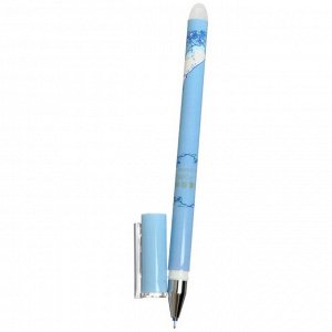 Ручка гелевая со стираемыми чернилами, стержень синий 0,5 мм, корпус с рисунком МИКС