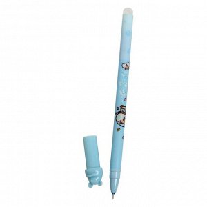Ручка гелевая со стираемыми чернилами, стержень синий 0,5 мм, с рисунком МИКС