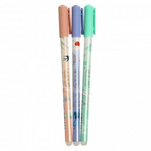 Ручка гелевая со стираемыми чернилами, стержень синий, корпус МИКС