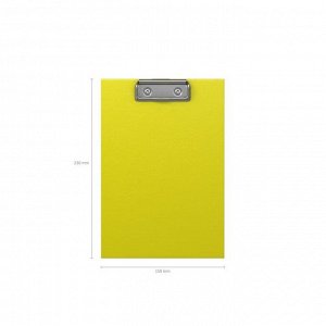 Планшет с зажимом А5, ламинированный картон, ErichKrause Neon, без подвеса, жёлтый