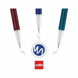 Ручка шариковая Cello Silke, узел 0.7 мм, чернила синие, корпус микс
