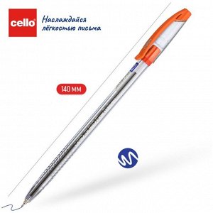 Ручка шариковая Cello Slimo Drum, узел 0.7 мм, стержень синий, пластиковый стакан, микс