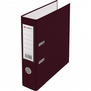 Папка-регистратор А4, 80 мм, PP Lamark, металлический уголок, карман на корешок, собранная, бордовая