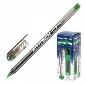 Ручка шариковая масляная Pensan "My-Tech", чернила зеленые, игольчатый узел 0,7 мм, линия письма 0,35 мм