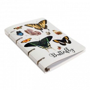 Тетрадь на 4-х кольцах А5, 80 листов в клетку Butterfly, пластиковая обложка, блок офсет