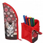 Пенал мягкий тубус-подставка, 85 х 210 мм, Funny kitten