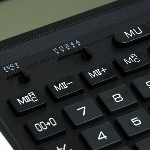 Калькулятор настольный большой 12-разрядный, SKAINER SK-111, двойное питание, двойная память, 140 x 176 x 45 мм, черный