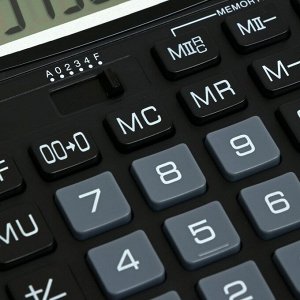 Калькулятор настольный большой 12-разрядный, SKAINER SK-400L, двойное питание, двойная память, 150 x 193 x 29 мм, черный