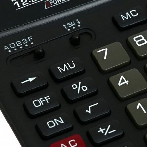 Калькулятор настольный 12-разрядный, SKAINER SK-502II, двойное питание, двойная память, 156 x 157 x 32 мм, черный