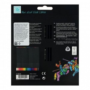 Карандаши 24цв Faber-Castell Black Edition трехгран., черн. дерево, к/к 116424