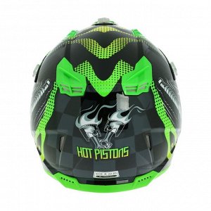 Шлем кроссовый, графика, зеленый, размер M, MX315