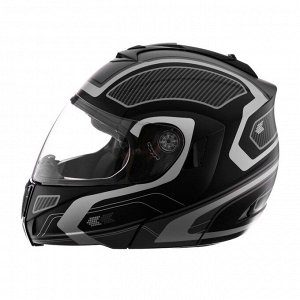 Шлем модуляр, графика, черно-серый, размер L, FF839