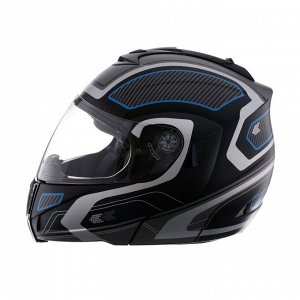 Шлем модуляр, графика, черно-синий, размер M, FF839