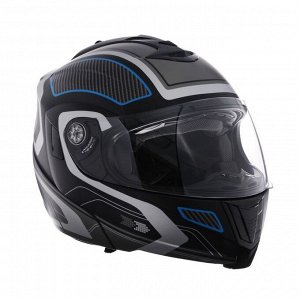 Шлем модуляр, графика, черно-синий, размер XL, FF839