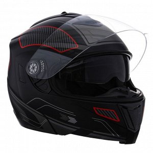 Шлем модуляр, графика, черно-красный, размер M, FF839