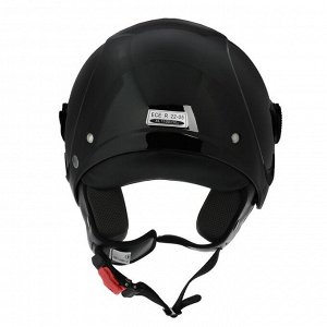 Шлем открытый с визором, черный, глянцевый, размер XL, OF635