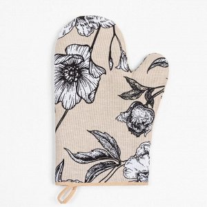 Варежка-прихватка «Доляна» Blooming garden, 20x27 см, 100% хлопок, ватин 250 г/м²