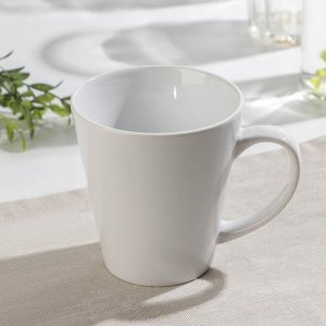 Кружка керамическая Доляна Coffee break, 370 мл, цвет белый