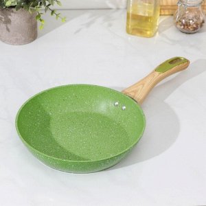 Сковорода Доляна Green, d=20 см, индукция, антипригарное покрытие, цвет зелёный