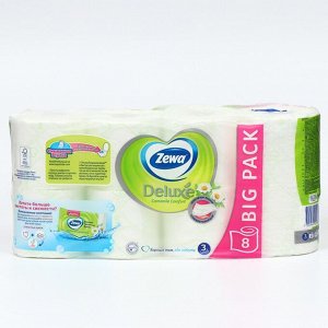 Туалетная бумага Zewa Deluxe Camomile Comfort, 3 слоя, 8 шт.