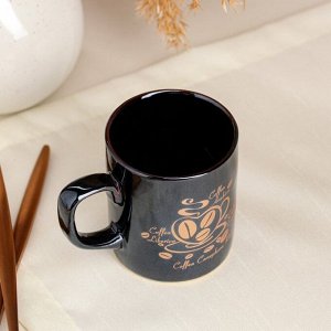 Кружка "Coffee", тёмно-коричневая, керамика, 0.175 л