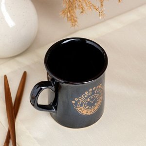 Кружка "Coffee time", тёмно-коричневая, керамика, 0.3 л