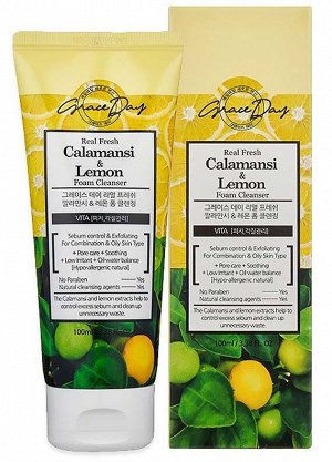 652635 "Grace Day" REAL FRESH CALAMANSI & LEMON FOAM CLEANSER  Освежающая пенка для умывания с экстрактами каламанси и лимона 100 мл  1/100