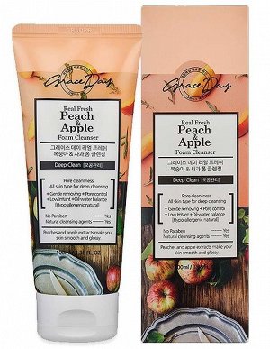 652666 "Grace Day" REAL FRESH PEACH & APPLE FOAM CLEANSER  Освежающая пенка для умывания с персиком и яблоком 100 мл  1/100