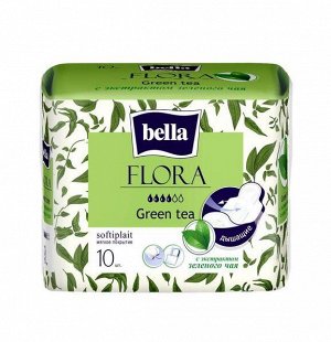 Прокладки гигиенические Bella Flora с ароматом зеленый чай 10 шт