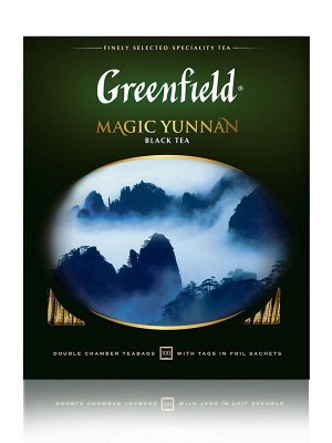 Чай GREENFIELD черный в пакетиках Magic Yunnan, 100 шт
