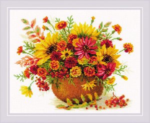 Набор для вышивания Осенние цветы 30*24 см