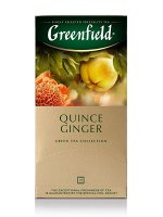 Чай Гринфилд Greenfield зеленый в пакетиках Quince Ginger, 25 шт